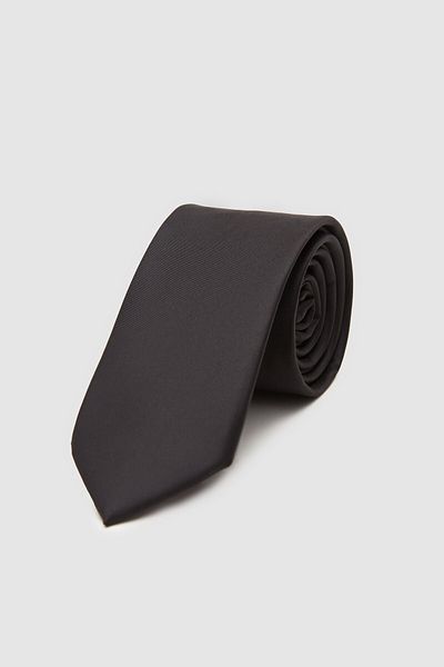 D'S Damat Cravată neagră simplă de 5,5 cm