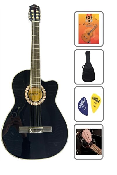 müzikhane 4/4 Clariss Siyah Kesik Kasa Gitar- Kılıf- Metot -akort Cihazı- Pena