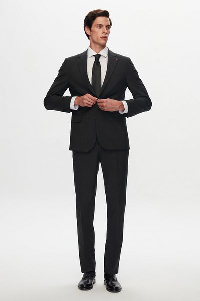 D'S Damat بدلة سفر من الصوف من Ds Damat Slim Fit Anthracite
