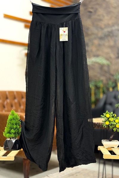 sahnemoda Pantaloni largi cu corset din mătase importată