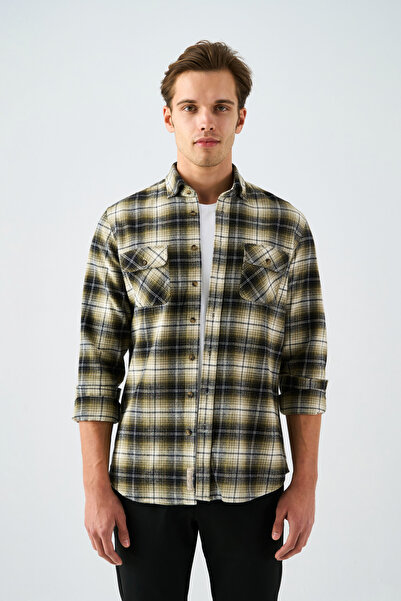 Paşahan Ανδρικό πουκάμισο Ξυλοκόπος με γιακά με κουμπιά