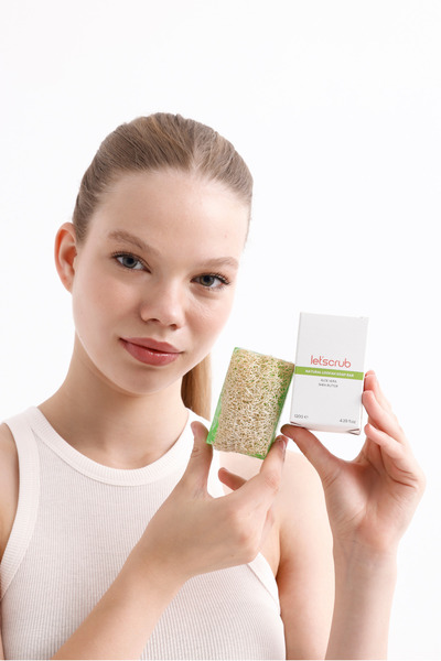 LET'SCRUB Doğal Kabak Lifli Aloe Vera Sabunu - Shea Yağı İle Zenginleştirilmiş Nem Bombası 130 GR
