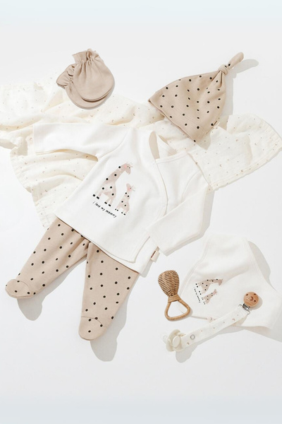 CreativeBebe Unisex Organic Baby Suit Top Printed Bottom Waist Booties Pants and Hat