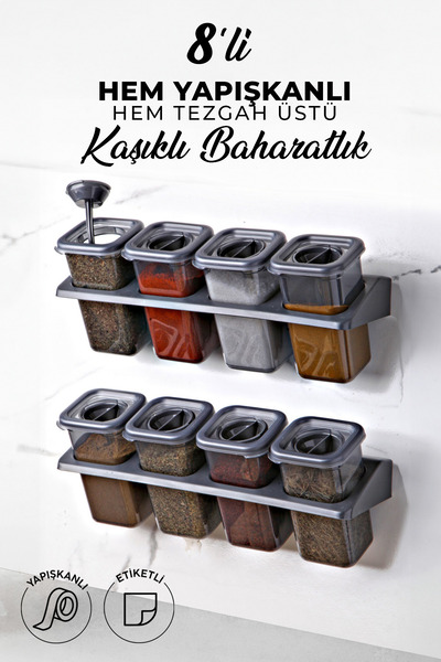 Kitchen Life Set de 8 recipiente pentru alimente - Set de recipiente pătrate ...
