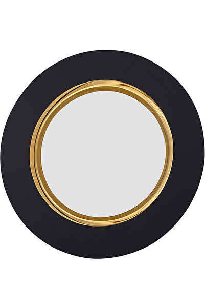 Decorium Vision Black 24 Ayar Altın Yaldızlı 23 Cm Çukur Siyah - Altın Cam Ta...