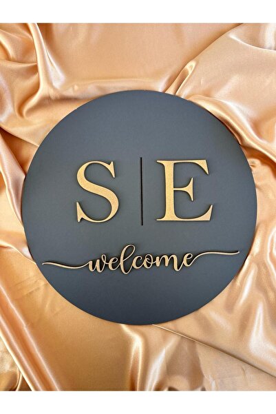 esamore concept Welcome Ahşap Kişiselleştirilebilir El Yapımı Kapı Süsü, Isimli Kapı Süsü, Kapı Çelengi, Kapı Dekoru