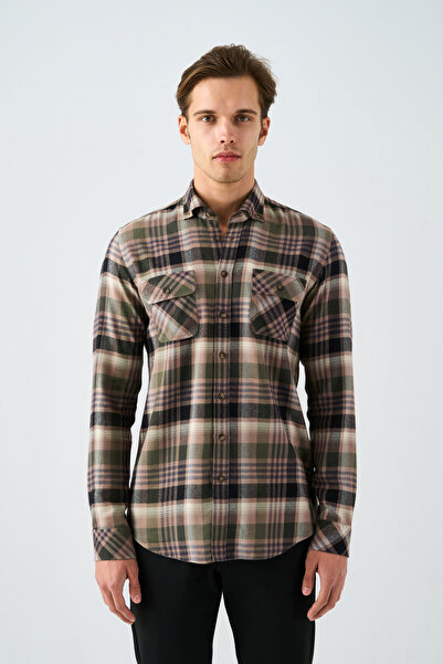 Paşahan Ανδρικό πουκάμισο Ξυλοκόπος με γιακά με κουμπιά