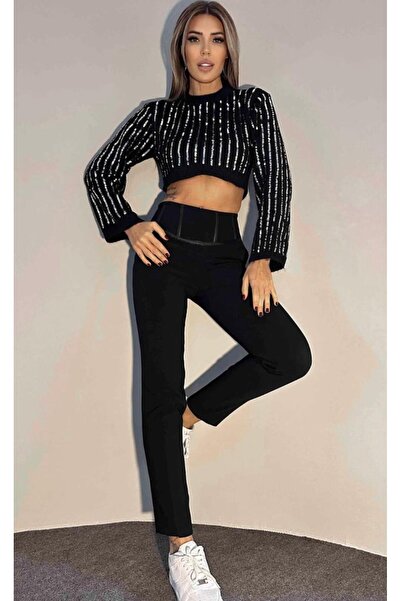 MORE MOSS Deri Pens Detaylı  Cigarette Pantolon