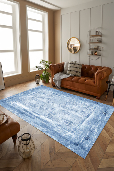 Viyana Home Dijital Kaymaz Taban Yıkanabilir Sade Akrilik Model Yolluk Mutfak Salon Halısı