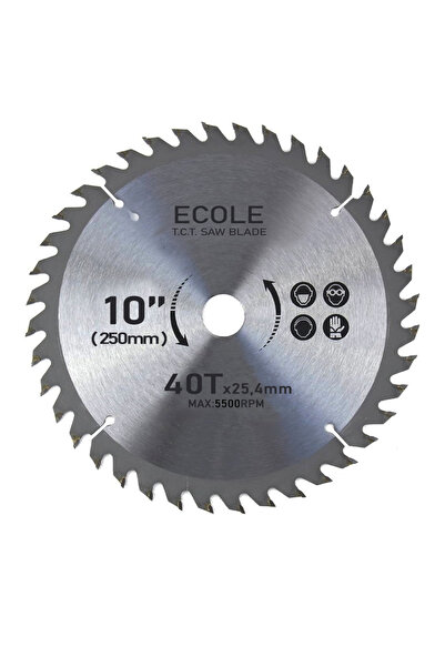 ECOLE 250MM ECOLE Daire Testere Ahşap-Sunta Kesme TEZGAH VE MAKİNE (250mm 40 dişli 25mm yüksek devir)