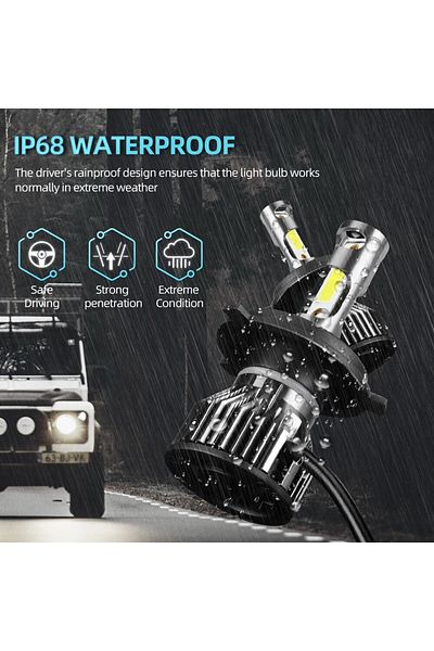Choice مصباح أمامي للسيارة H7 Roadsun Mini Size H4 H11 H7 LED بقوة 12000 لومن و6000 كلفن H1 H13 9005 Hb3 9006 Hb4