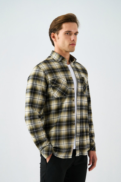 Paşahan Ανδρικό πουκάμισο Ξυλοκόπος με γιακά με κουμπιά