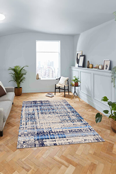 Viyana Home Dijital Kaymaz Taban Yıkanabilir Sade Vektörel Klasik Yolluk Mutfak Salon Halısı