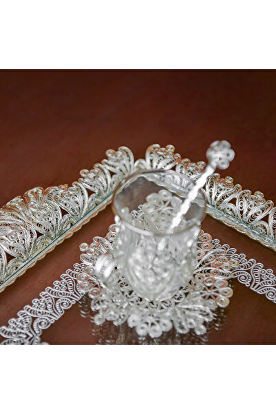 Decorium Zarafet Gümüş Kaplama 11,9 Cm 6 Parça Trabzon El Işçiliği Telkari Ka...