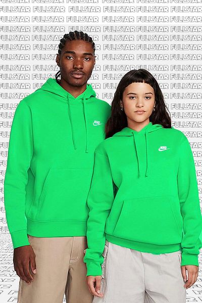 Nike Спортен суитшърт с качулка и полар, широка кройка, в цвят шамфъстък