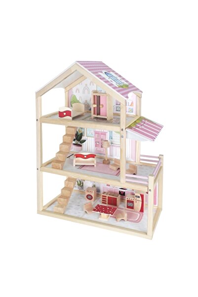 Doğan Oyuncak Dünyası Muhteşem Ahşap Oyun Evi - Ahşap Tatil Evi - Merdivenli ...