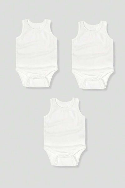 MADALİNA 100% Cotton Zero Sleeve 3-Piece Stovetop Cream Zibin Body