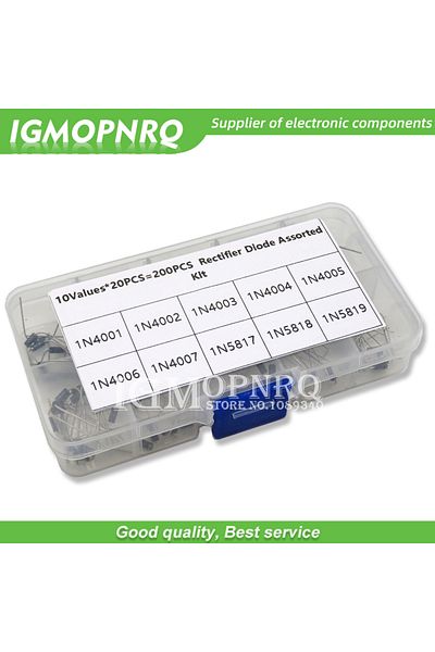 Choice 100Pcs 10 Values Rectifier Diode Assorted Kit 1N4001 1N4002 1N4003 1N4004 1N4005 1N4006 1N4007 1N...