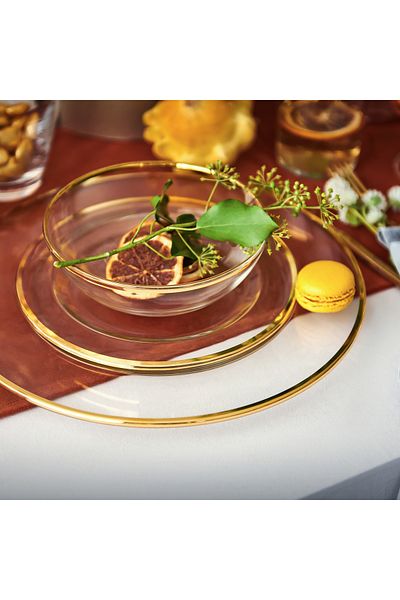 Decorium Dalia 17 Cm Glass Bowl - 24 Carat Gold Gilt 9- 01070065