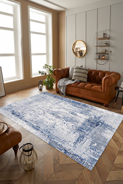 Viyana Home Dijital Kaymaz Taban Yıkanabilir Sade Çizgili Klasik Model Yolluk Mutfak Salon Halısı