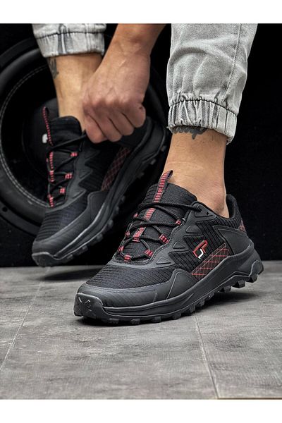 homiro Waterproof Fuspeted Faylon Sole Winter Shoes-Black-Red