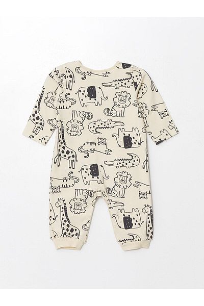 LC Waikiki Lcw Baby Printed Crew Neck Printed Baby Boy Romper