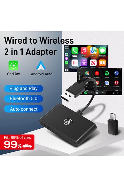 Choice carplay and auto Wireless Carplay Android Auto AI Mini Box Adapter Wired to Wireless Carplay For US