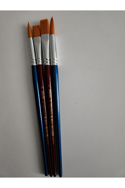 Mikro 4-Piece Fine and Flat Tip Art Brush No. 10-12