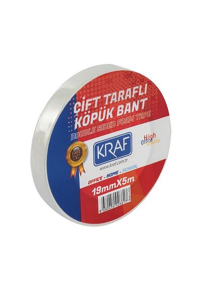 KRAF 5 Τεμάχια 19 Mm X 5 Μέτρα Ταινία Αφρού Διπλής Όψης