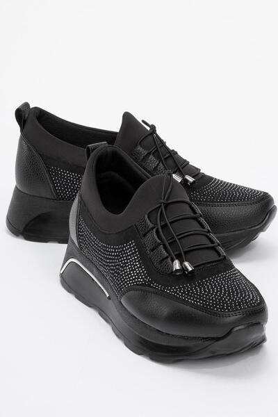 Ccway Ženske cipele na vezanje za svakodnevno nošenje - CRNE CRNE