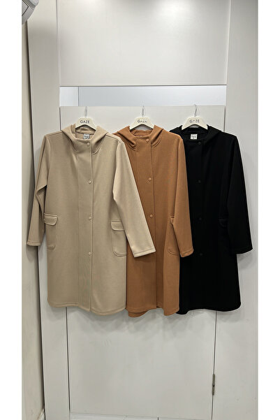 gaze 1.sınıf örme kapişonlu ve çıtçıtlı kışlık giyçık ceket