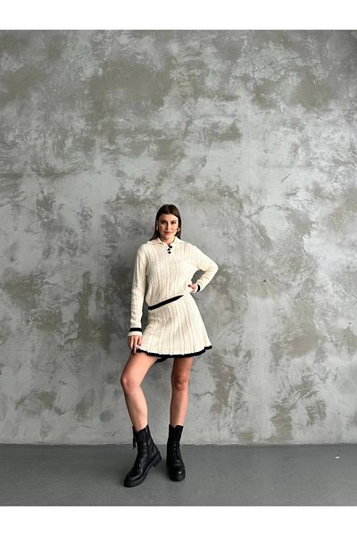 ZF BUTİK Mini spódniczka golf komplet garnitur