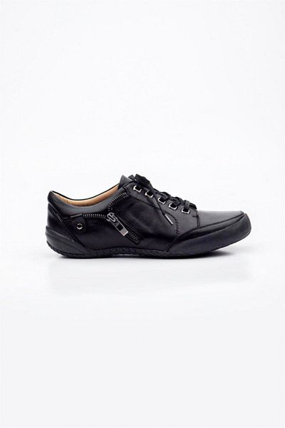 Deripabuc Genuine Leather Black Women's Leather Casual Shoes Trc-0505