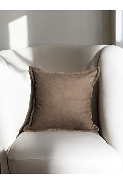 Doryan Home Tokyo Suni Nubuk Deri Taba Gri Kahve Kiremit Kenar Detaylı Kare D...