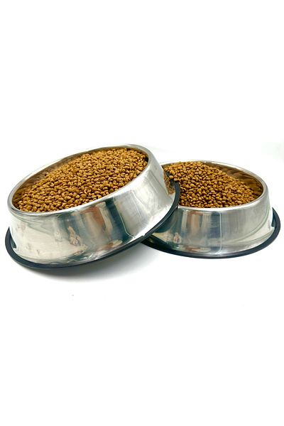 Tasma Market قطعتان من وعاء طعام وماء للكلاب مصنوع من الفولاذ المقاوم للانزلاق مقاس 34 سم