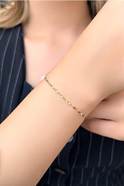 Altınaşkı Aynalı Zincirli Altın Bileklik