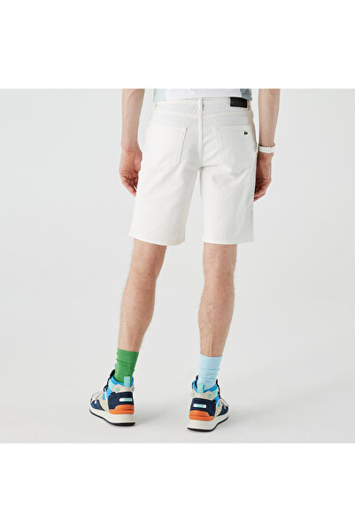 Lacoste Erkek Slim Fit Denim Beyaz Bermuda