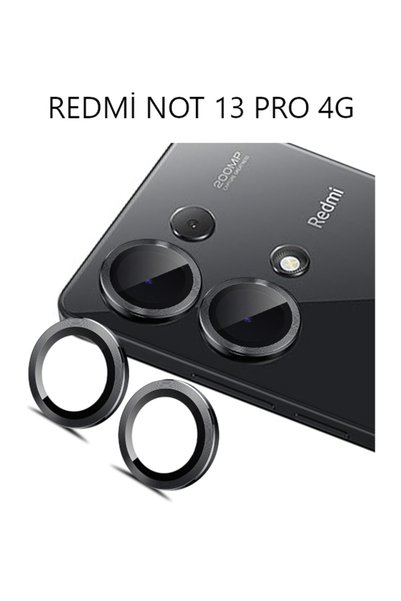 USIDE Xiaomi Redmi Not 13 Pro 4G Uyumlu 9H Kamera Koruyucu Cam Metal Çerçeve Siyah- [2 'li set]
