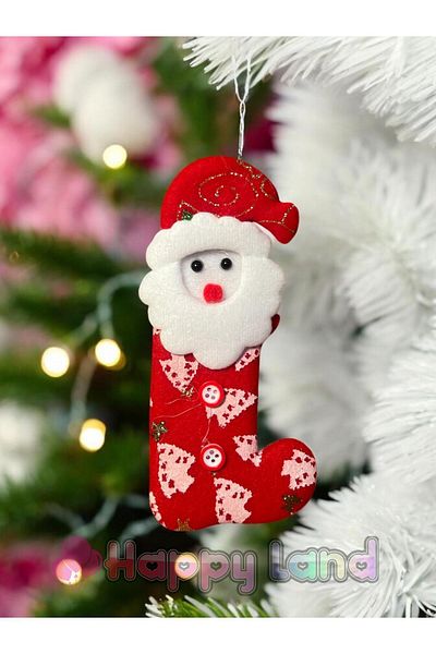 Happyland Christmas Tree Ornament with Socks Santa Claus Plush Model Hangings Ornament 15cm Christmas Tree Decor