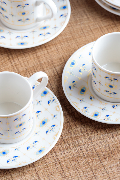 AEN PORSELEN 6 Kişilik Pestana Kahve Fincan Takımı