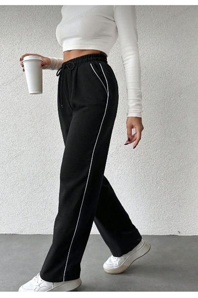 Miyalon Unisex Oversize φαρδιά φούτερ - δύο κλωστές, ελαστική μέση