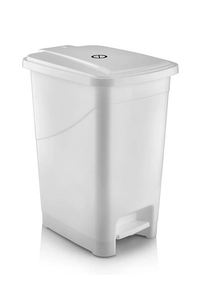 Carat Home Κάδος απορριμμάτων κουζίνας μπάνιου Slim Pedal - 25 λίτρων - Λευκό