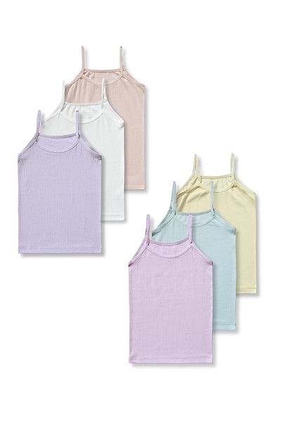 GizaKids 95% Cotton Girls' Corduroy Undershirt Underwear Set of 6