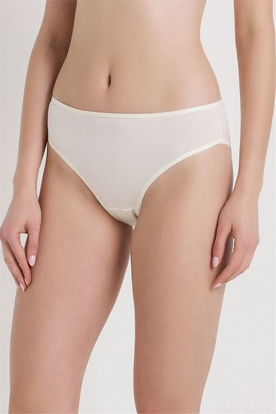 Magic Form 621 Women's Ecru Wide Brim Combed Fabric Regular Panties