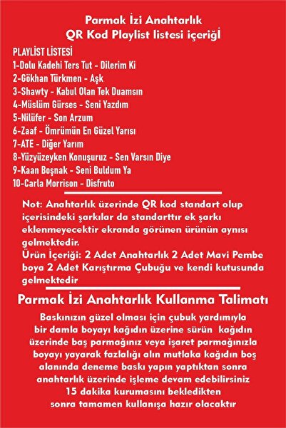 BLUE HOME'S Parmak İzi Spotify Şarkılı Anahtarlık Seti 2 Adet-Doğum Günü Hediyesi-Sevgililer Günü Hediyesi