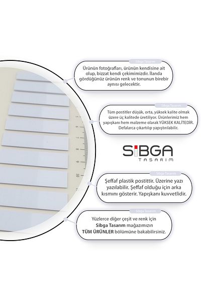 sibga tasarım Purple Colored Transparent Postit - Bookmark Sticker