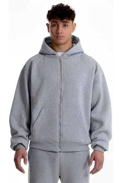 HOFFNUNG Unisex Full Zip 3 Thread Tracksuit Set - Sweatshirt Jogger, Oversize Raster Hooded