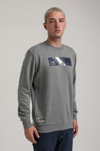 NEW WORLD POLO Crew Neck Gray Melange Slim Fit Sweatshirt 24Fwm60184