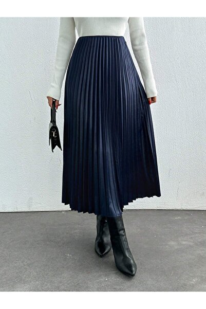 Moda ZR Γυναικεία πλισέ μακριά φούστα Άνετη φούστα με ελαστική μέση με φαρδιά...