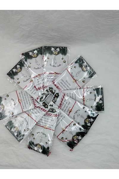 Arjew New Year's Gift 10 Pieces Heart Key Lucky Bracelet and Lucky Thread